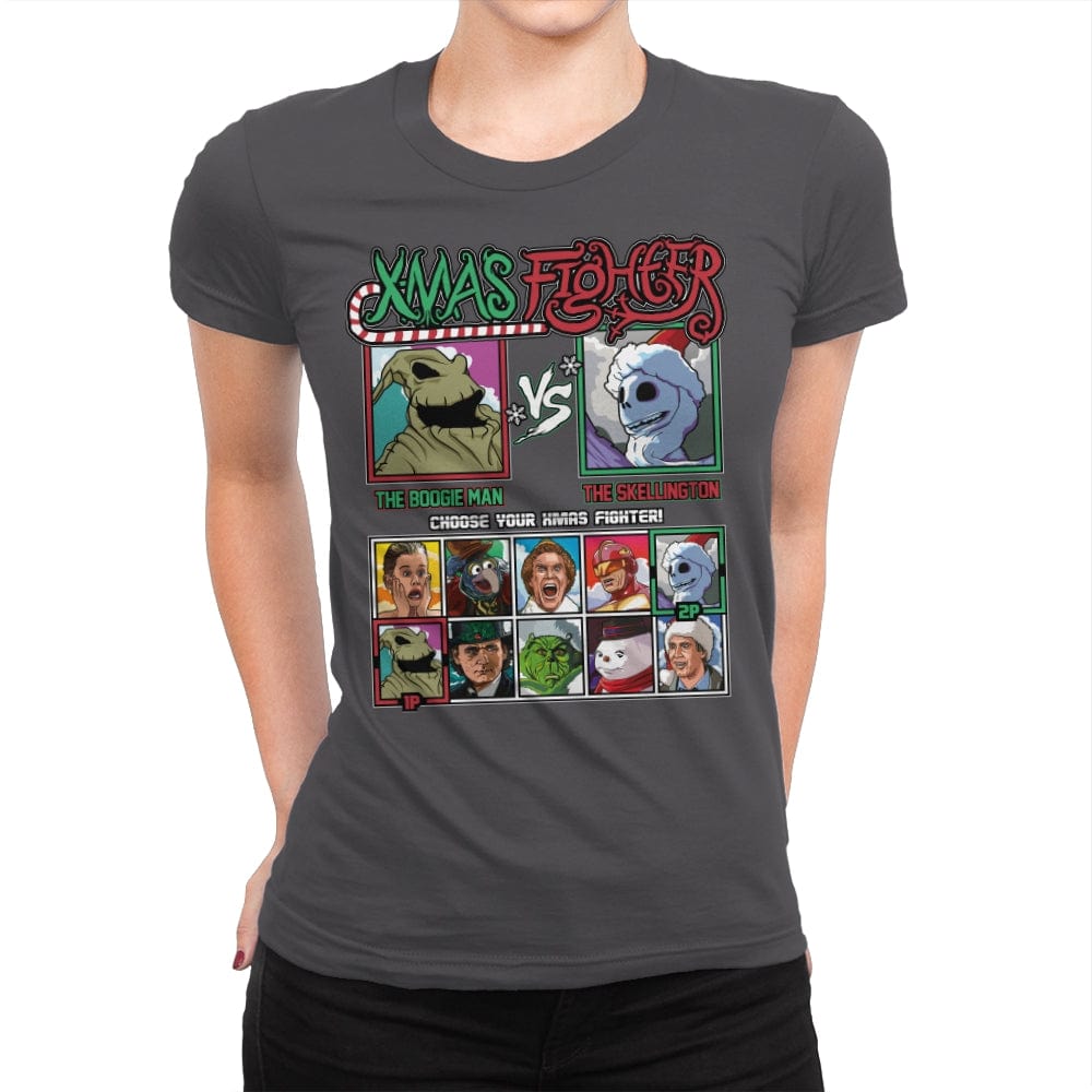 Xmas Fighter - Nightmare Before Christmas - Womens Premium T-Shirts RIPT Apparel Small / Heavy Metal