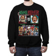 Xmas Fighter - Santa vs Elf - Crew Neck Sweatshirt Crew Neck Sweatshirt RIPT Apparel Small / Black