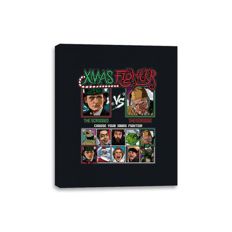 Xmas Fighter - Scrooged vs Christmas Carol - Canvas Wraps Canvas Wraps RIPT Apparel 8x10 / Black