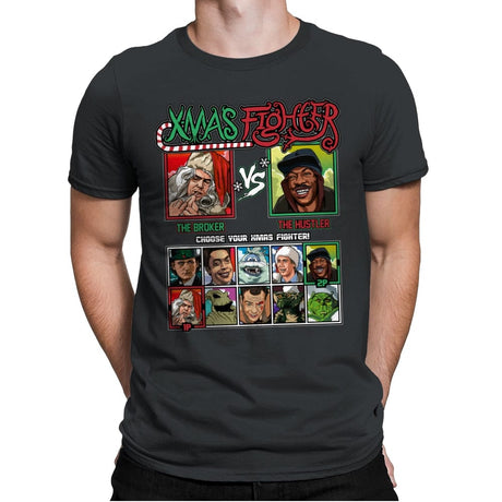 Xmas Fighter - Trading Places - Mens Premium T-Shirts RIPT Apparel Small / Heavy Metal