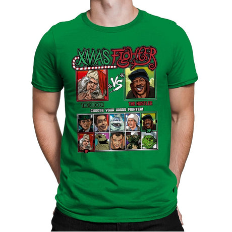 Xmas Fighter - Trading Places - Mens Premium T-Shirts RIPT Apparel Small / Kelly
