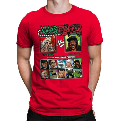Xmas Fighter - Trading Places - Mens Premium T-Shirts RIPT Apparel Small / Red