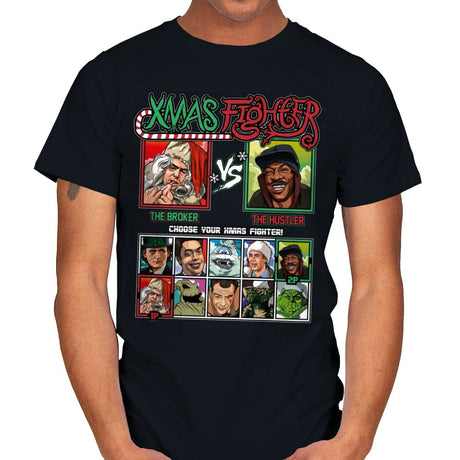 Xmas Fighter - Trading Places - Mens T-Shirts RIPT Apparel Small / Black