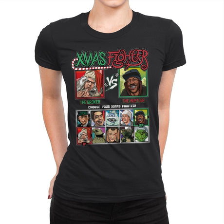 Xmas Fighter - Trading Places - Womens Premium T-Shirts RIPT Apparel Small / Black