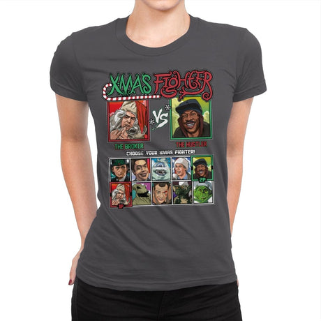 Xmas Fighter - Trading Places - Womens Premium T-Shirts RIPT Apparel Small / Heavy Metal