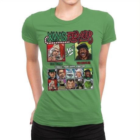 Xmas Fighter - Trading Places - Womens Premium T-Shirts RIPT Apparel Small / Kelly
