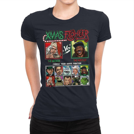 Xmas Fighter - Trading Places - Womens Premium T-Shirts RIPT Apparel Small / Midnight Navy
