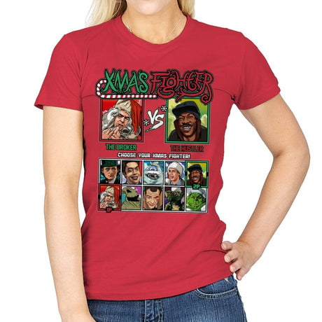Xmas Fighter - Trading Places - Womens T-Shirts RIPT Apparel Small / Red