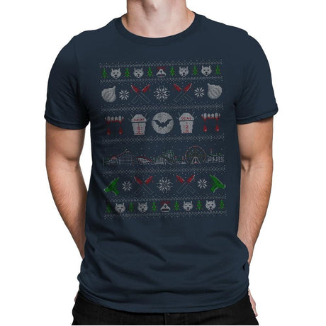 Xmas in Santa Carla - Ugly Holiday - Mens Premium T-Shirts RIPT Apparel Small / Indigo