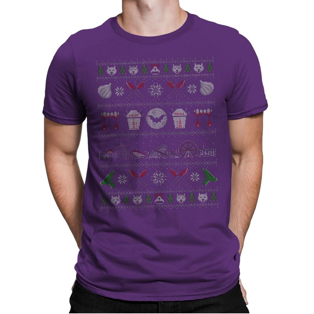 Xmas in Santa Carla - Ugly Holiday - Mens Premium T-Shirts RIPT Apparel Small / Purple Rush