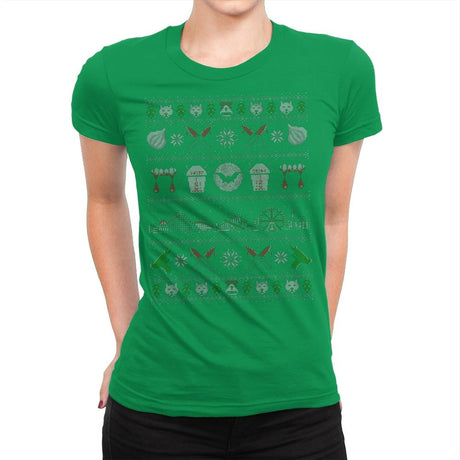 Xmas in Santa Carla - Ugly Holiday - Womens Premium T-Shirts RIPT Apparel Small / Kelly Green