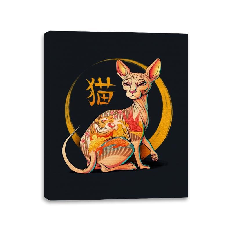 Yakuza Cat - Canvas Wraps Canvas Wraps RIPT Apparel 11x14 / Black