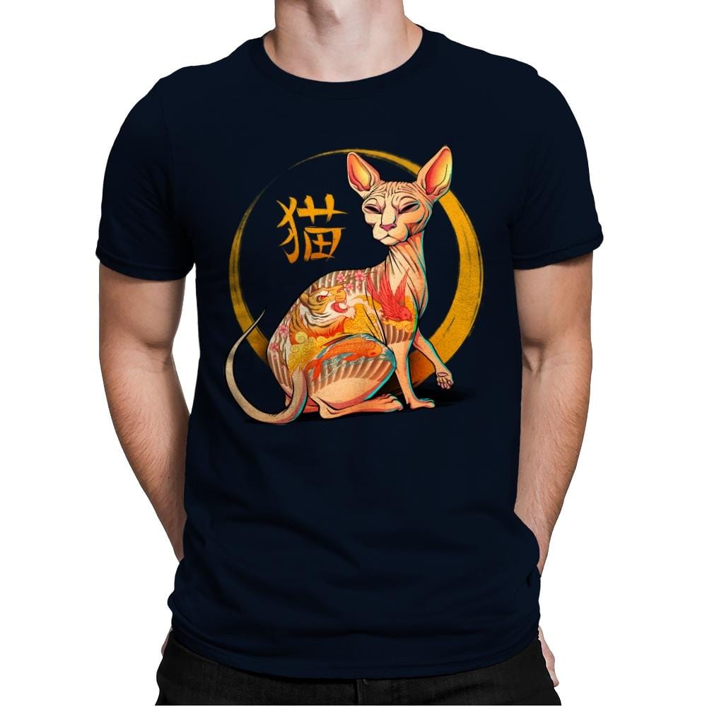 Yakuza Cat - Mens Premium T-Shirts RIPT Apparel Small / Midnight Navy