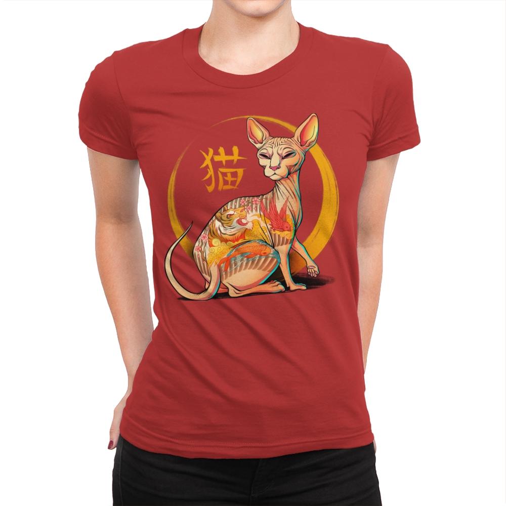 Yakuza Cat - Womens Premium T-Shirts RIPT Apparel Small / Red