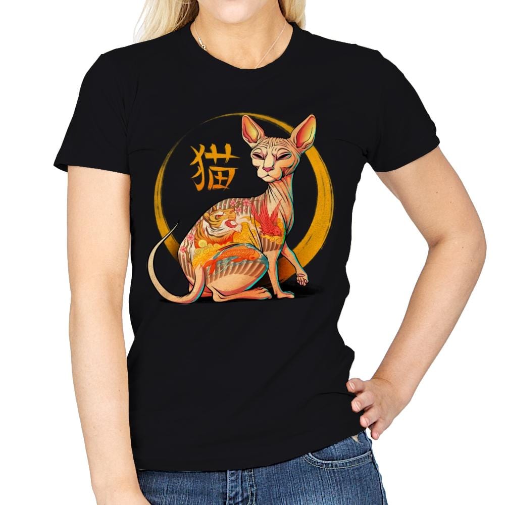 Yakuza Cat - Womens T-Shirts RIPT Apparel Small / Black