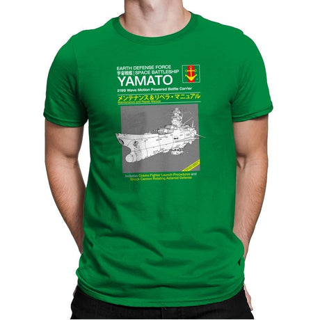 Yamato Repair Manual Exclusive - Anime History Lesson - Mens Premium T-Shirts RIPT Apparel Small / Kelly Green