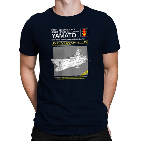 Yamato Repair Manual Exclusive - Anime History Lesson - Mens Premium T-Shirts RIPT Apparel Small / Midnight Navy