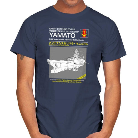 Yamato Repair Manual Exclusive - Anime History Lesson - Mens T-Shirts RIPT Apparel Small / Navy
