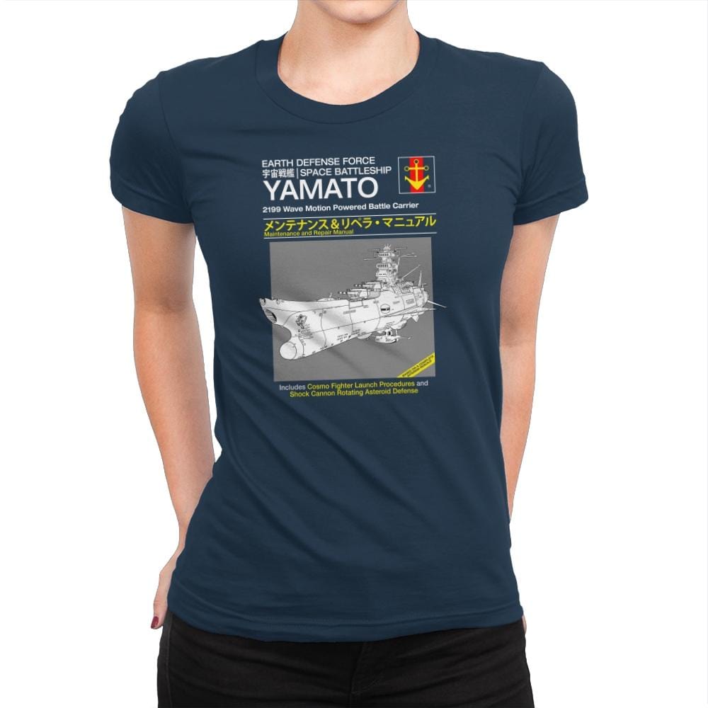 Yamato Repair Manual Exclusive - Anime History Lesson - Womens Premium T-Shirts RIPT Apparel Small / Midnight Navy