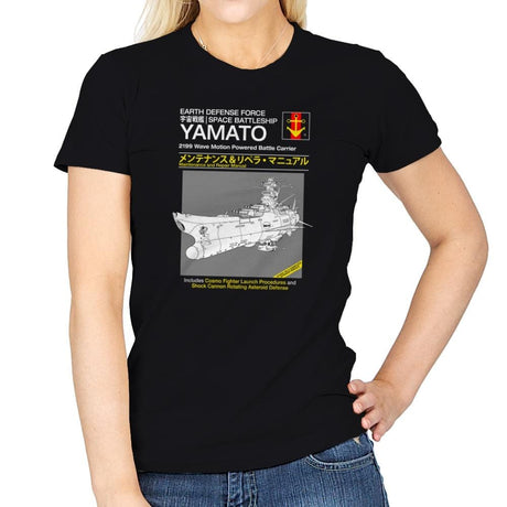 Yamato Repair Manual Exclusive - Anime History Lesson - Womens T-Shirts RIPT Apparel Small / Black
