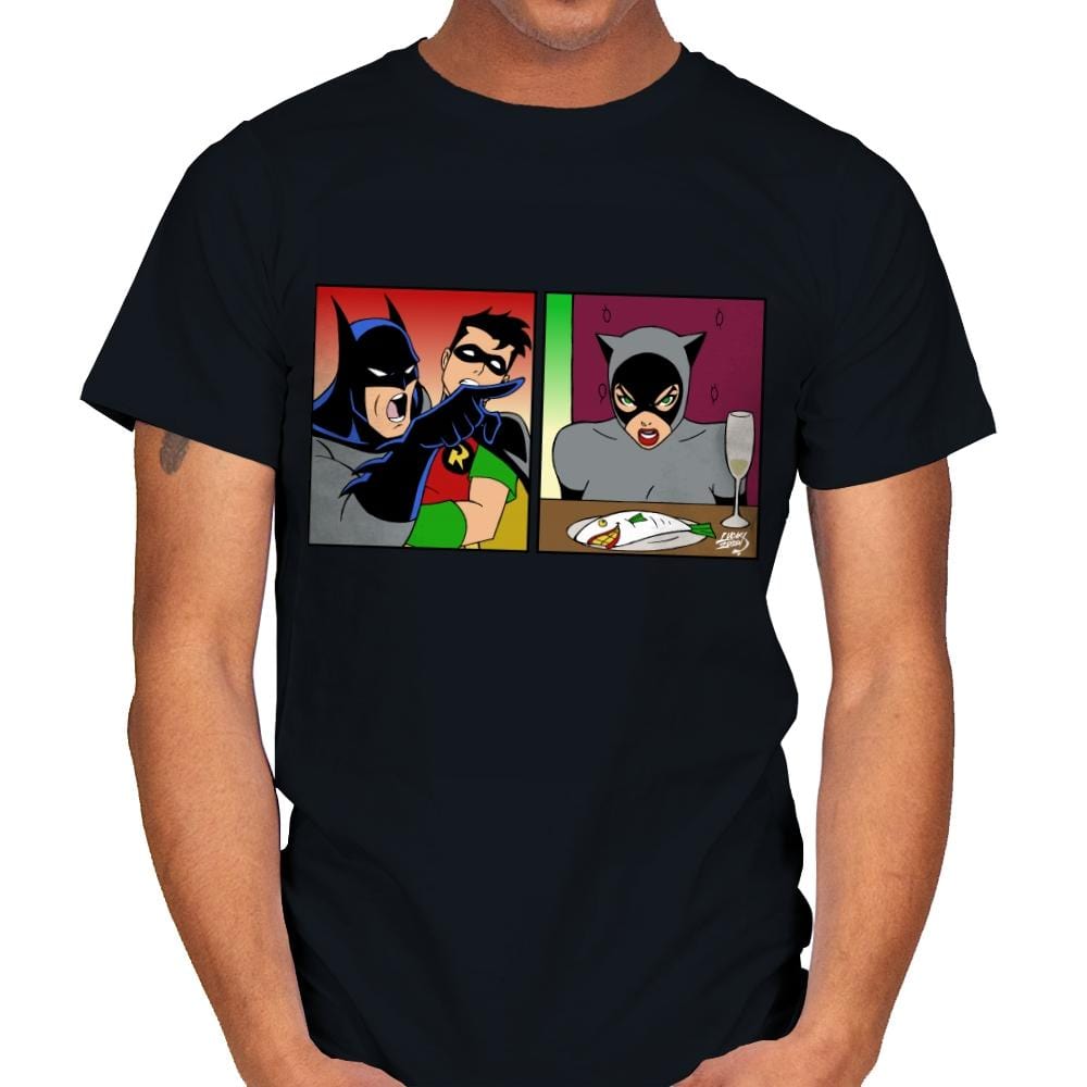 Yelling Bat At Cat - Mens T-Shirts RIPT Apparel Small / Black