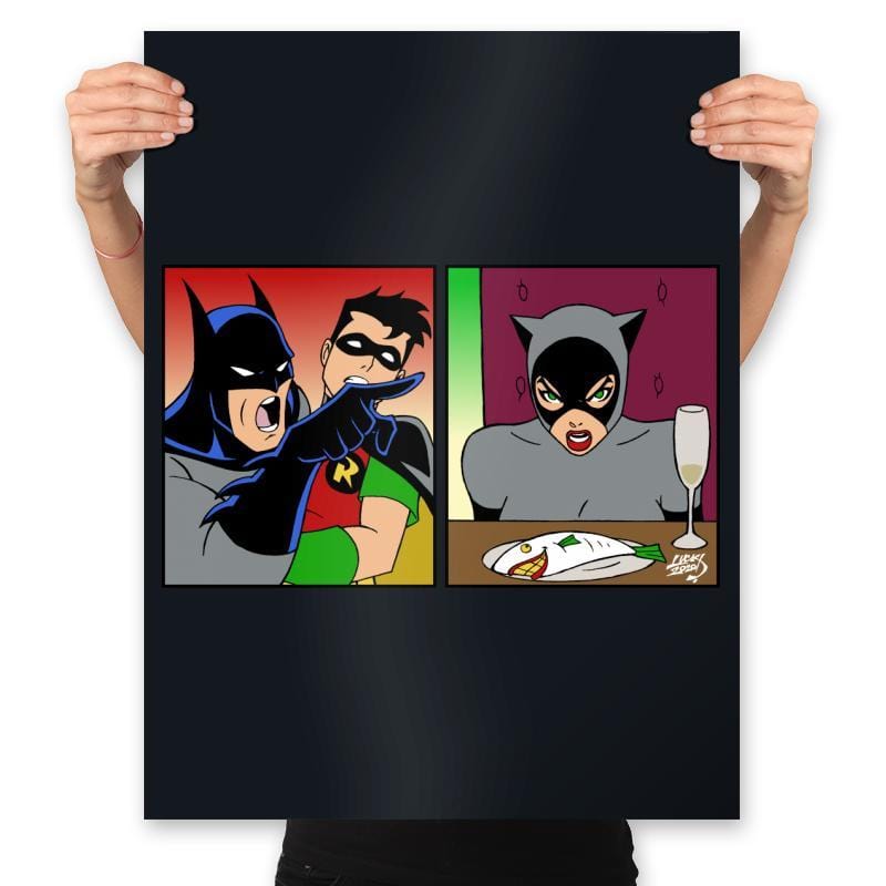 Yelling Bat At Cat - Prints Posters RIPT Apparel 18x24 / Black