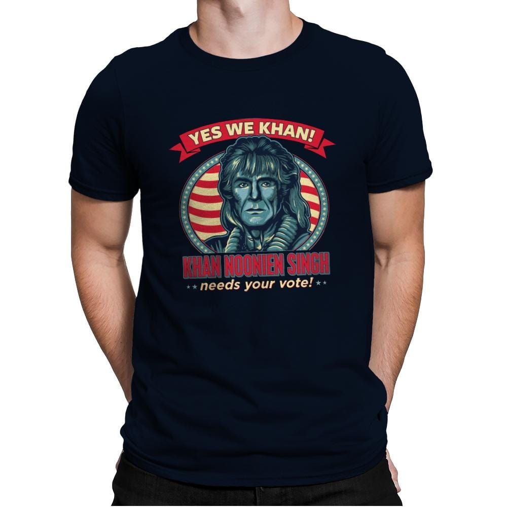 Yes We Khan - Mens Premium T-Shirts RIPT Apparel Small / Midnight Navy