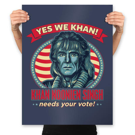 Yes We Khan - Prints Posters RIPT Apparel 18x24 / Navy