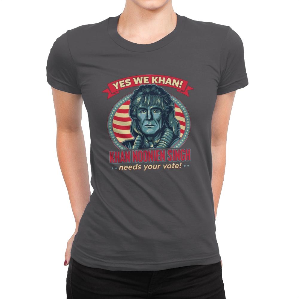 Yes We Khan - Womens Premium T-Shirts RIPT Apparel Small / Heavy Metal