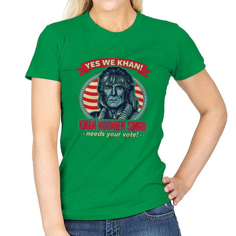 Yes We Khan - Womens T-Shirts RIPT Apparel Small / Irish Green