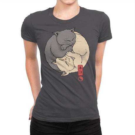 Yin Yang Cats - Womens Premium T-Shirts RIPT Apparel Small / Heavy Metal
