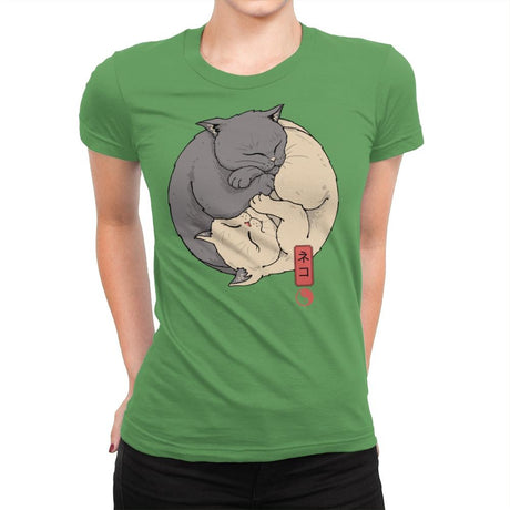 Yin Yang Cats - Womens Premium T-Shirts RIPT Apparel Small / Kelly