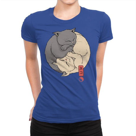 Yin Yang Cats - Womens Premium T-Shirts RIPT Apparel Small / Royal