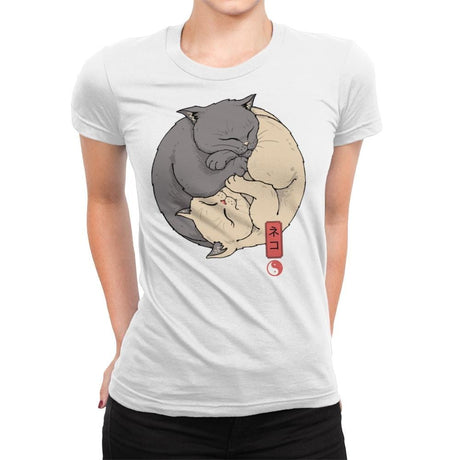 Yin Yang Cats - Womens Premium T-Shirts RIPT Apparel Small / White