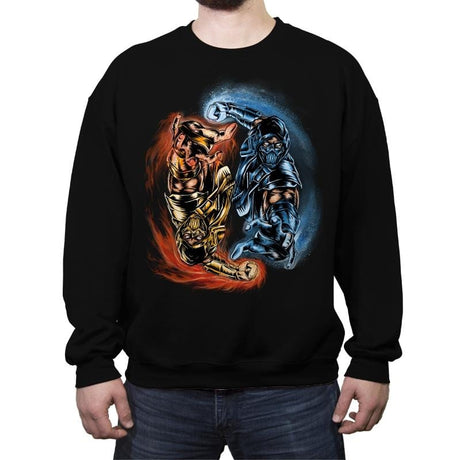 Yin Yang Kombat - Crew Neck Sweatshirt Crew Neck Sweatshirt RIPT Apparel Small / Black