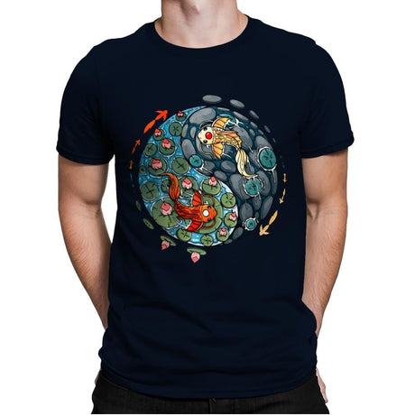 Ying Yang Koi - Mens Premium T-Shirts RIPT Apparel Small / Midnight Navy