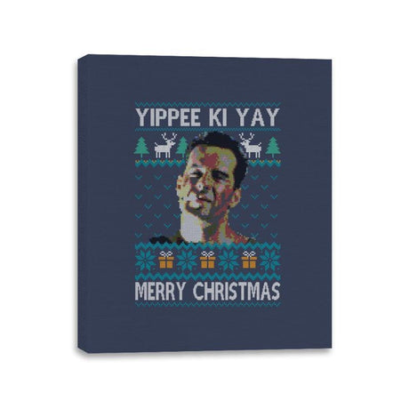 Yipee ki Yay Merry Christmas - Canvas Wraps Canvas Wraps RIPT Apparel 11x14 / Navy