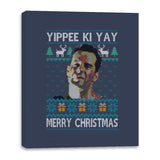 Yipee ki Yay Merry Christmas - Canvas Wraps Canvas Wraps RIPT Apparel 16x20 / Navy
