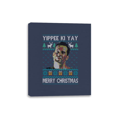 Yipee ki Yay Merry Christmas - Canvas Wraps Canvas Wraps RIPT Apparel 8x10 / Navy
