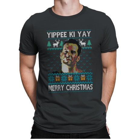 Yipee ki Yay Merry Christmas - Mens Premium T-Shirts RIPT Apparel Small / Heavy Metal
