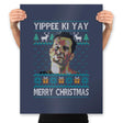 Yipee ki Yay Merry Christmas - Prints Posters RIPT Apparel 18x24 / Navy
