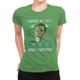 Yipee ki Yay Merry Christmas - Womens Premium T-Shirts RIPT Apparel Small / Kelly Green