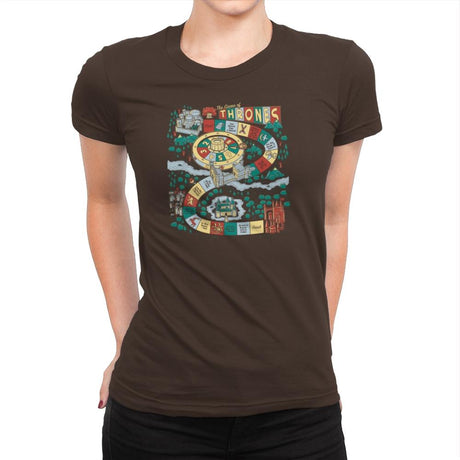 You Live or You Die: A Board Game Exclusive - Womens Premium T-Shirts RIPT Apparel Small / Dark Chocolate