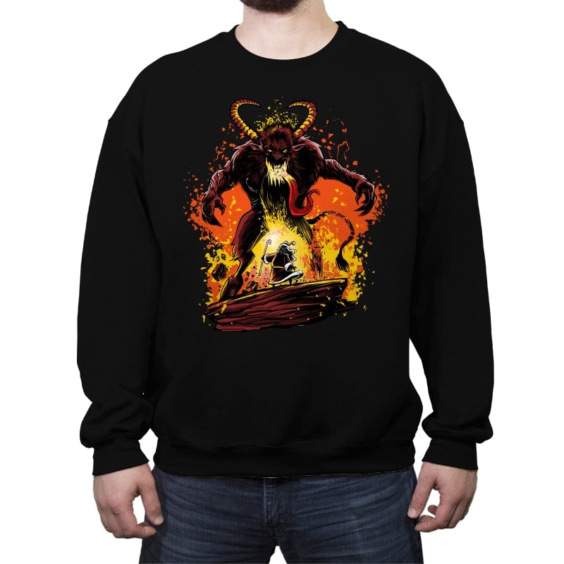 You Shall Not Pass, Krampus - Crew Neck Sweatshirt Crew Neck Sweatshirt RIPT Apparel Small / Black