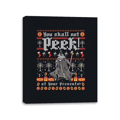You Shall Not Peek - Ugly Holiday - Canvas Wraps Canvas Wraps RIPT Apparel 11x14 / Black