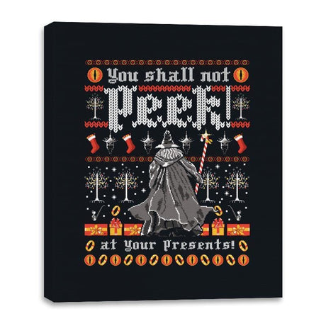 You Shall Not Peek - Ugly Holiday - Canvas Wraps Canvas Wraps RIPT Apparel 16x20 / Black