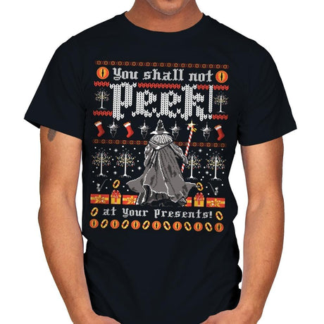 You Shall Not Peek - Ugly Holiday - Mens T-Shirts RIPT Apparel Small / Black