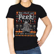 You Shall Not Peek - Ugly Holiday - Womens T-Shirts RIPT Apparel Small / Black