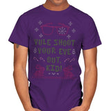 Yule Shoot Your Eye Out - Ugly Holiday - Mens T-Shirts RIPT Apparel Small / Purple