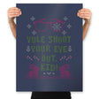 Yule Shoot Your Eye Out - Ugly Holiday - Prints Posters RIPT Apparel 18x24 / Navy
